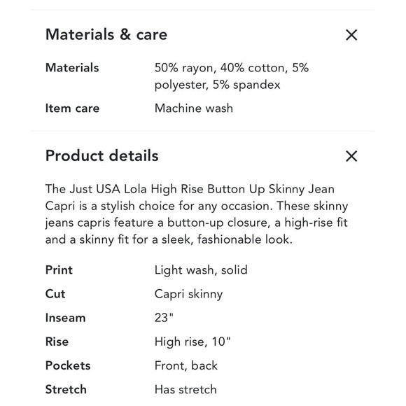 Just USA Denim Lola Button Up Skinny Jeans, Size 14/32 - Picture 9 of 9